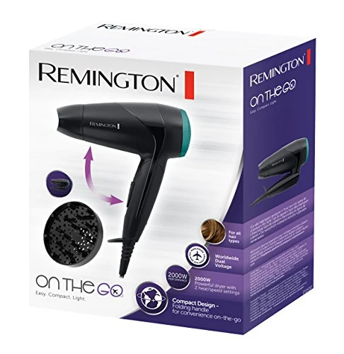 Remington Asciugacapelli On Go, Maneggevole e Compatto per Viaggio, 2000...