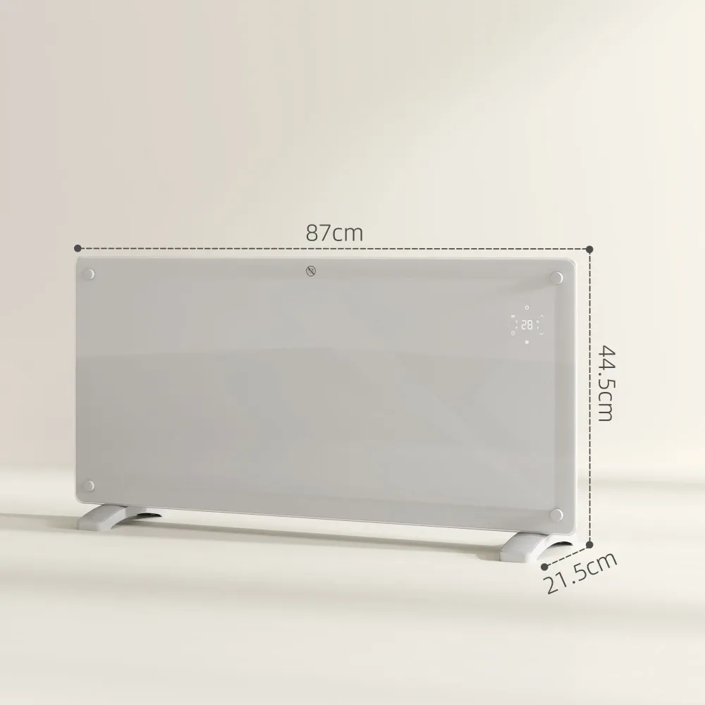 Riscaldatore Convezione 2000W da Pavimento o Parete con Telecomando e Timer Bianco