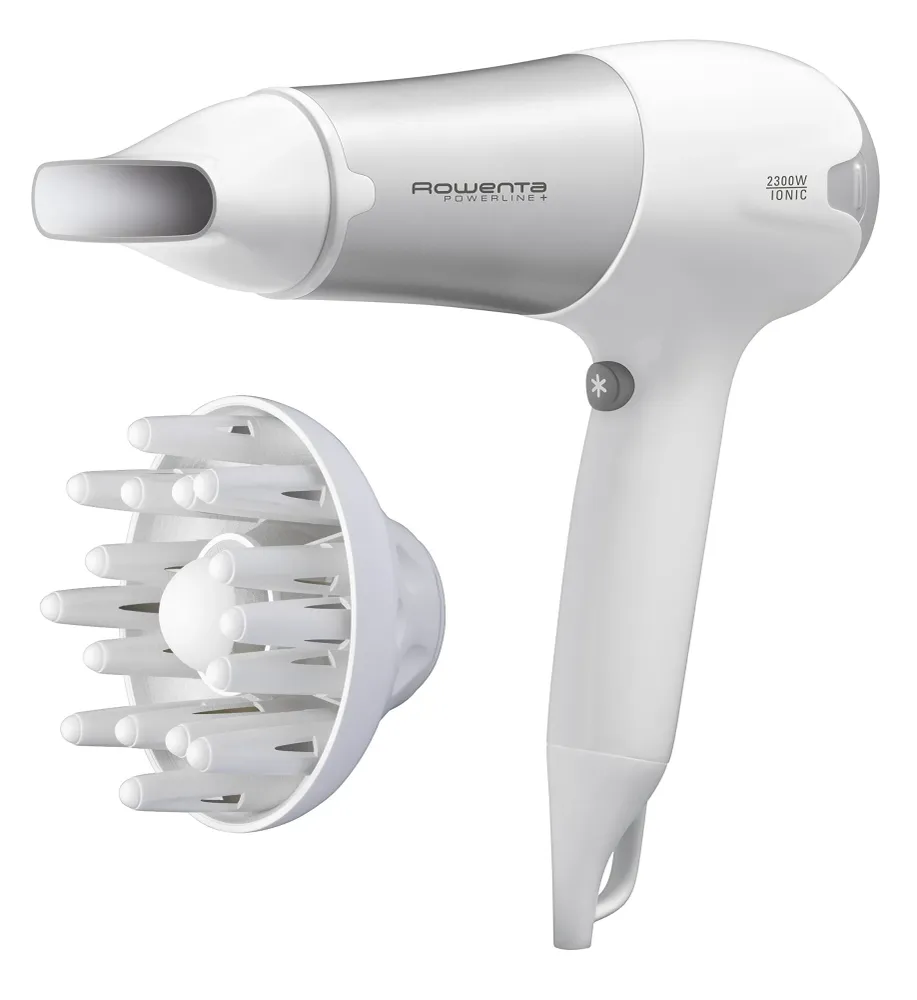 Rowenta CV5090F0 Powerline+ Asciugacapelli con Diffusore e Argento/Bianco