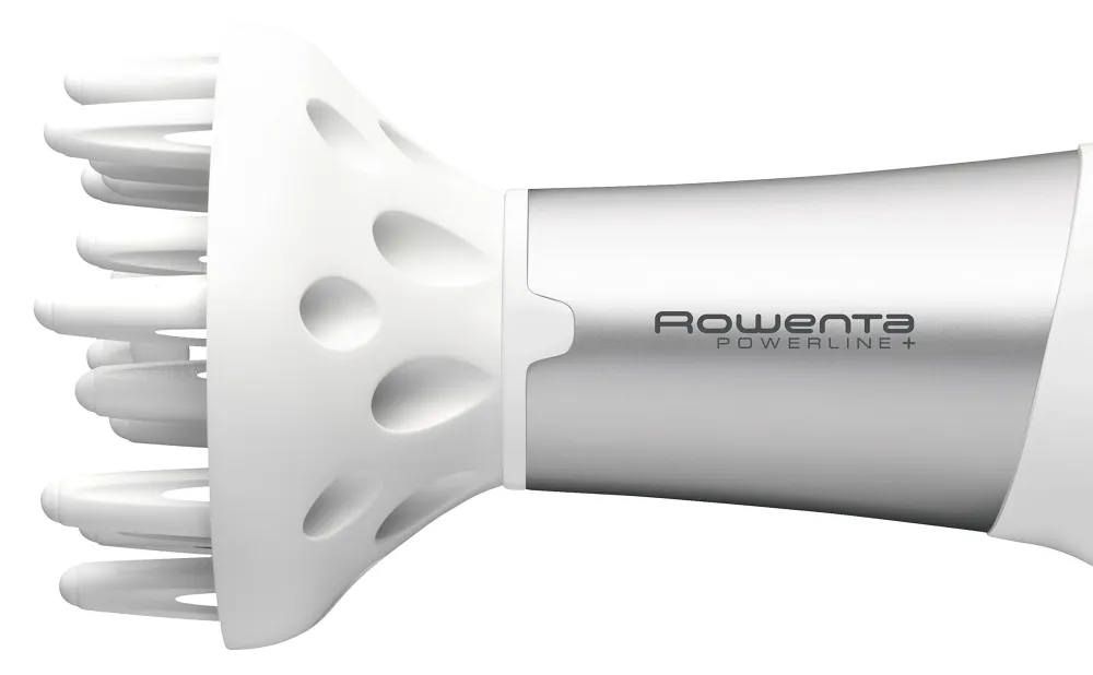 Rowenta CV5090F0 Powerline+ Asciugacapelli con Diffusore e Argento/Bianco