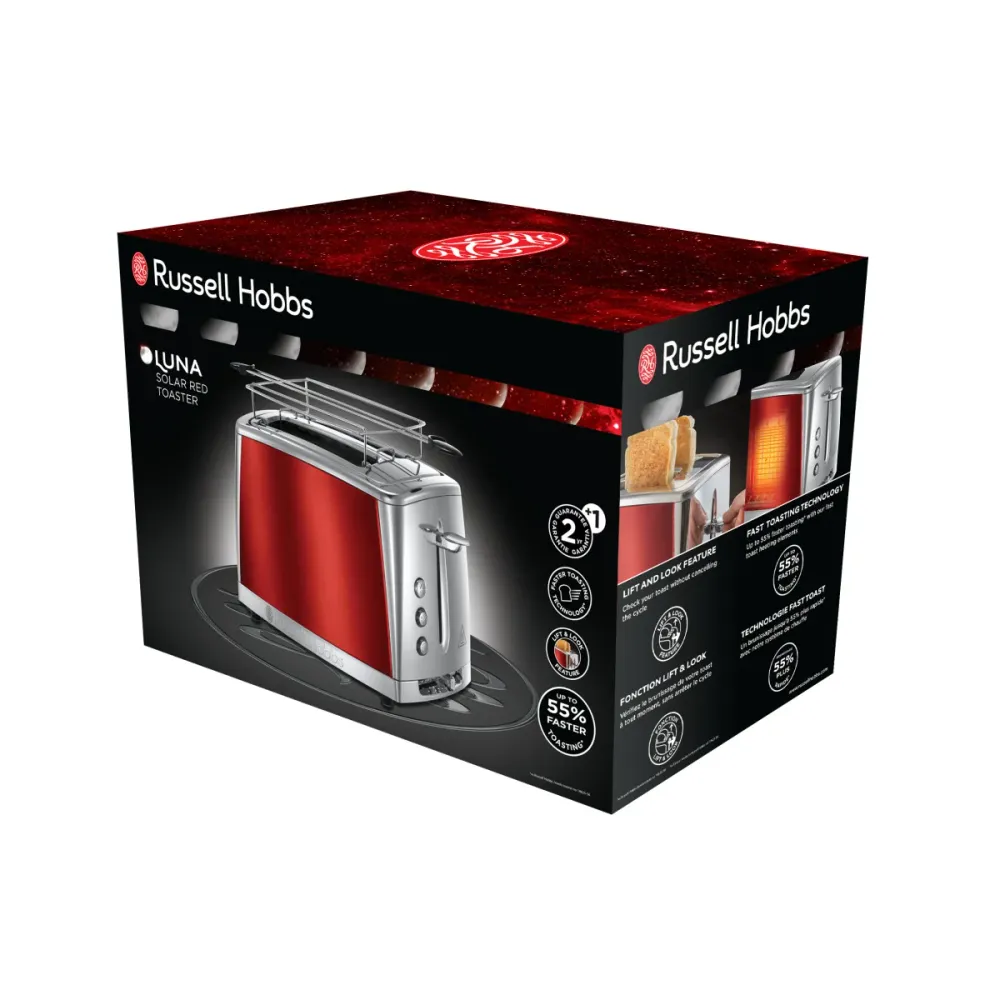 Russell Hobbs Toaster 23220-56 Luna Solar Red Compact