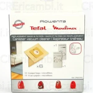 Sacchetti Carta x6 e Microfiltri per Compacteo Ergo, Accessimo, CitySpace, MiniSpace