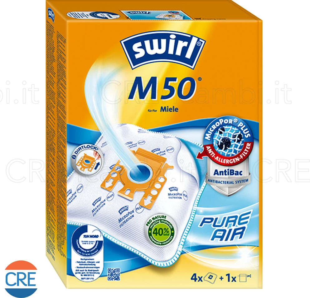 Sacchetti Microfibra x4 e Filtro Aria Compatibili per Aspirapolvere Mìele