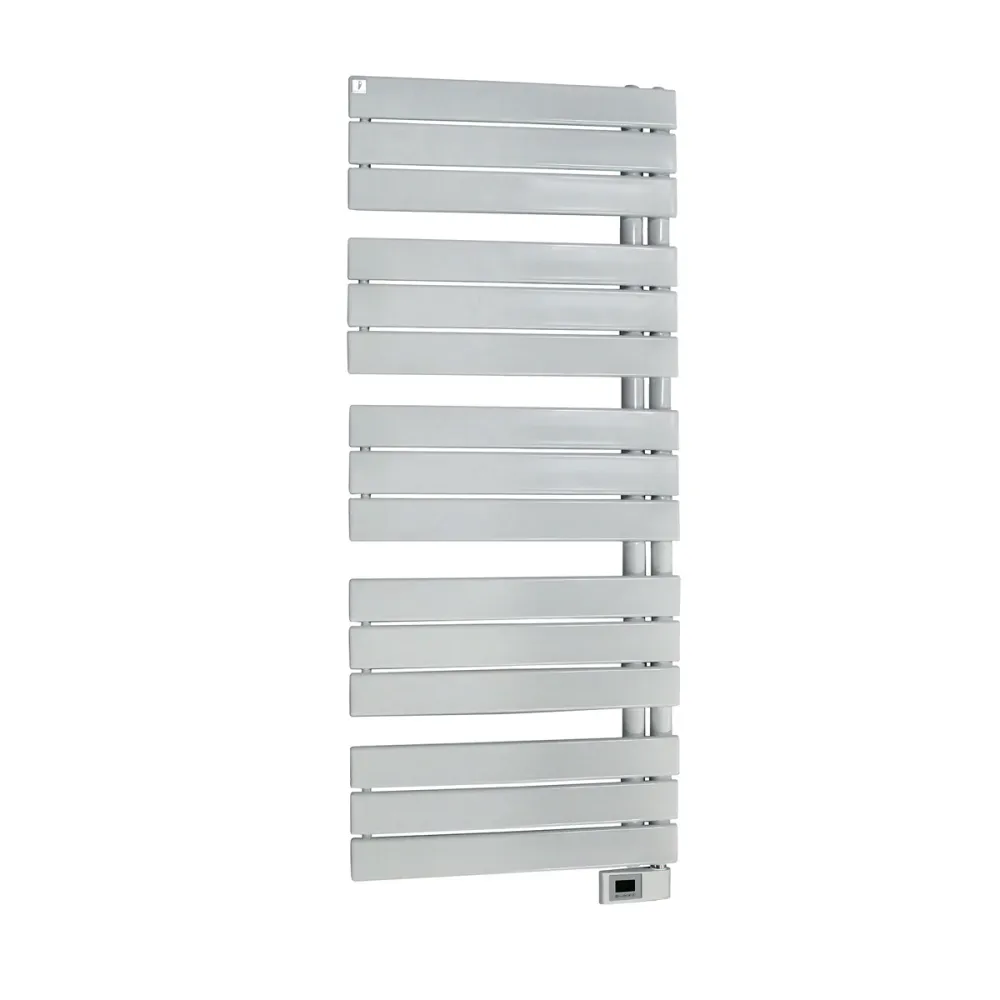 Scaldasalviette elettrico con doghe piatte Asimmetrico 750W - Bianco