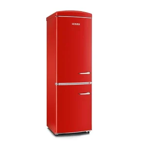 Severin Frigorifero Combinato Retro' Vintage Total No Frost Rosso RKG 8887 Apertura Sinistra
