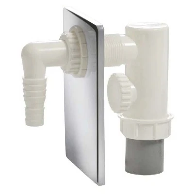 Sifone Incasso Lavatrice Pp Con Piastra Acc. Inox- D. 40- Ghidi- Pezzi 1
