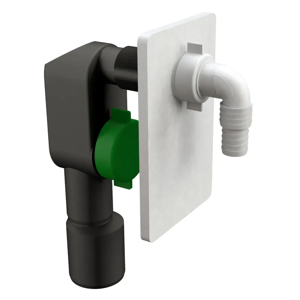 Sifone Ad Incasso Per Lavatrice Pehd Con Placca Pvc Bianca Modello Criollo Ø50 Bonomini S.R.L.