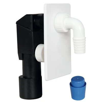 Sifone Pp Lavatrice Ad Incasso - Pp + Piastra Bianco Mm 40-50- 5 Pezzi