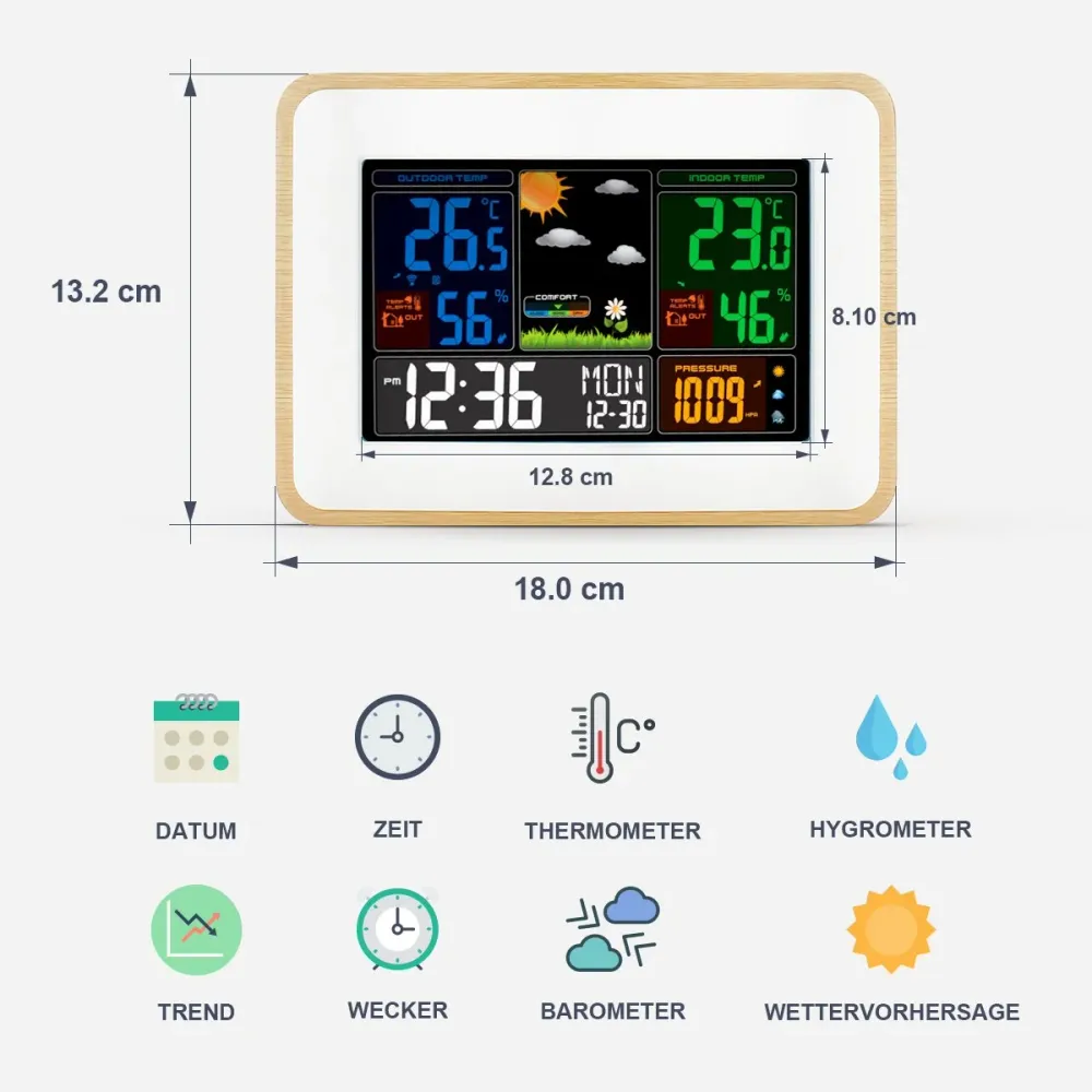 Stazione Meteorologica con Sensore Esterno, Temperatura Interna ed Esterna,...