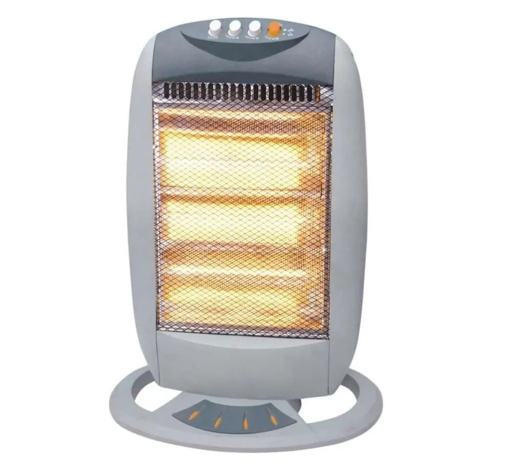STUFA ELETTRICA ALOGENA QUARZO OSCILLANTE 400-800-1200W BASSO CONSUMO 3 POTENZE