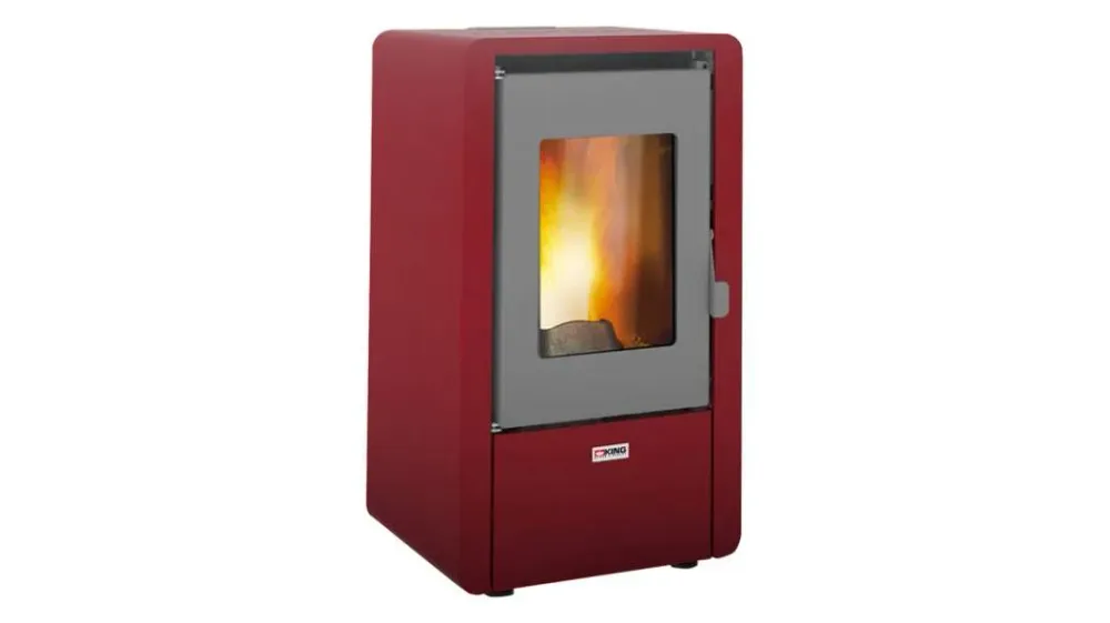 STUFA PELLET KING 60 KW 6,15 BORDEAUX PER AMBIENTI FINO 55 M2 - NEW(TELECOMANDO OPTIONAL)