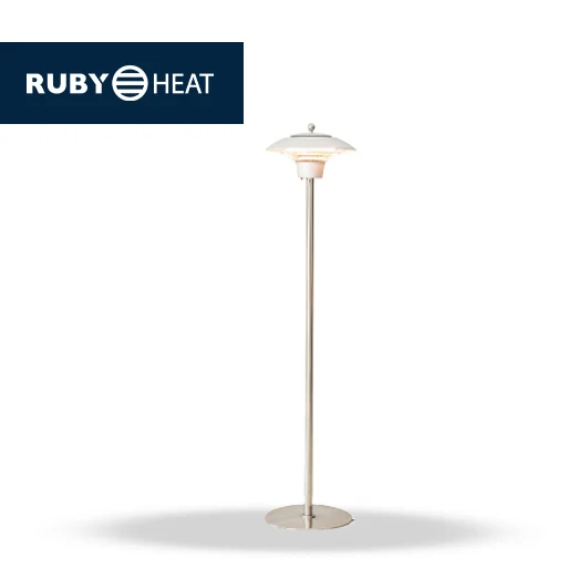 TECNO AIR SYSTEM Riscaldatore Infrarossi Piantana Modello Ruby Patio RP-1500 - Colore Argento - Da Esterno