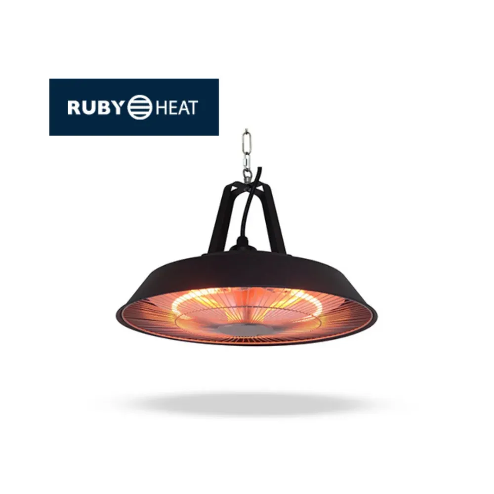 TECNO AIR SYSTEM Riscaldatore Infrarossi Sospensione Modello Ruby Patio RG1500-AP - Colore Nero