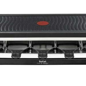 Tefal Griglia per raclette RE4588 – 10 persone, 1350 W, piastra alluminio pressofuso – nero/acciaio inossidabile