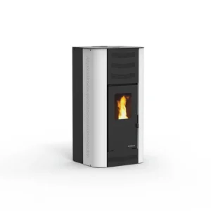 Termostufa pellet Karmek One mod. BERNA 16 Kw acciaio colore bianco