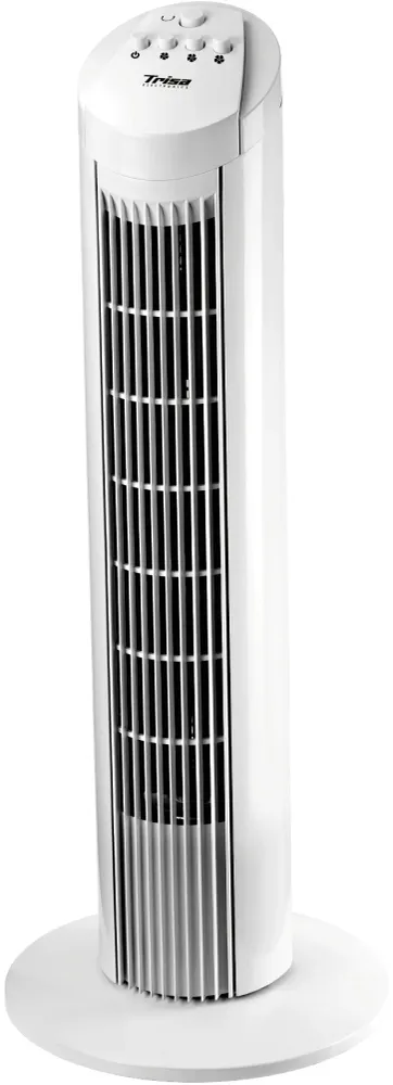 Trisa Ventilatore torre Fresh Air – 45 W, 3 velocità, oscillante, 48 dB(), argento