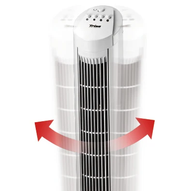 Trisa Ventilatore torre Fresh Air – 45 W, 3 velocità, oscillante, 48 dB(), argento