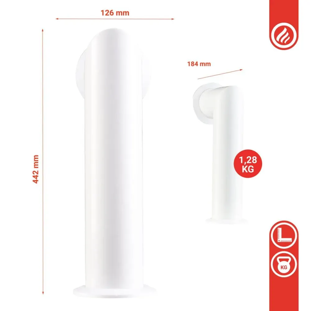 Tubo fumi KAMINIO tubo stufa MAX per caminetti elettrici - bianco