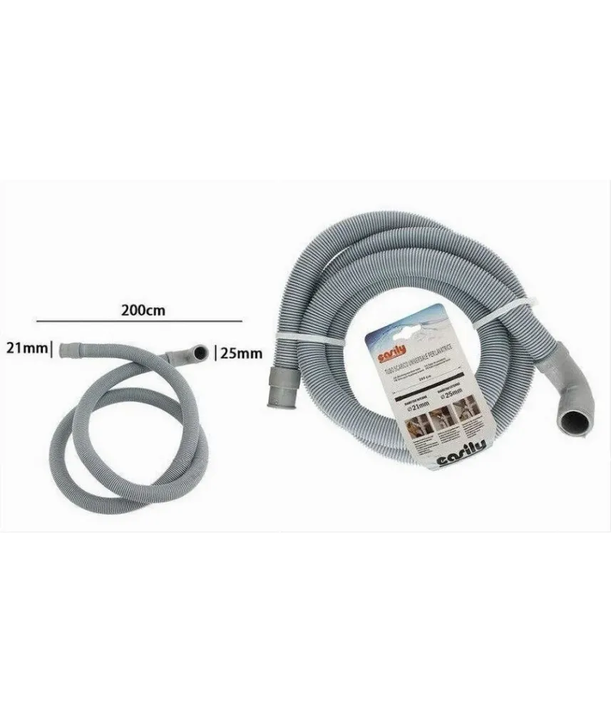 Tubo Di Scarico Universale Per Lavatrice Lavastoviglie Da 200 Cm Corrugato 59054