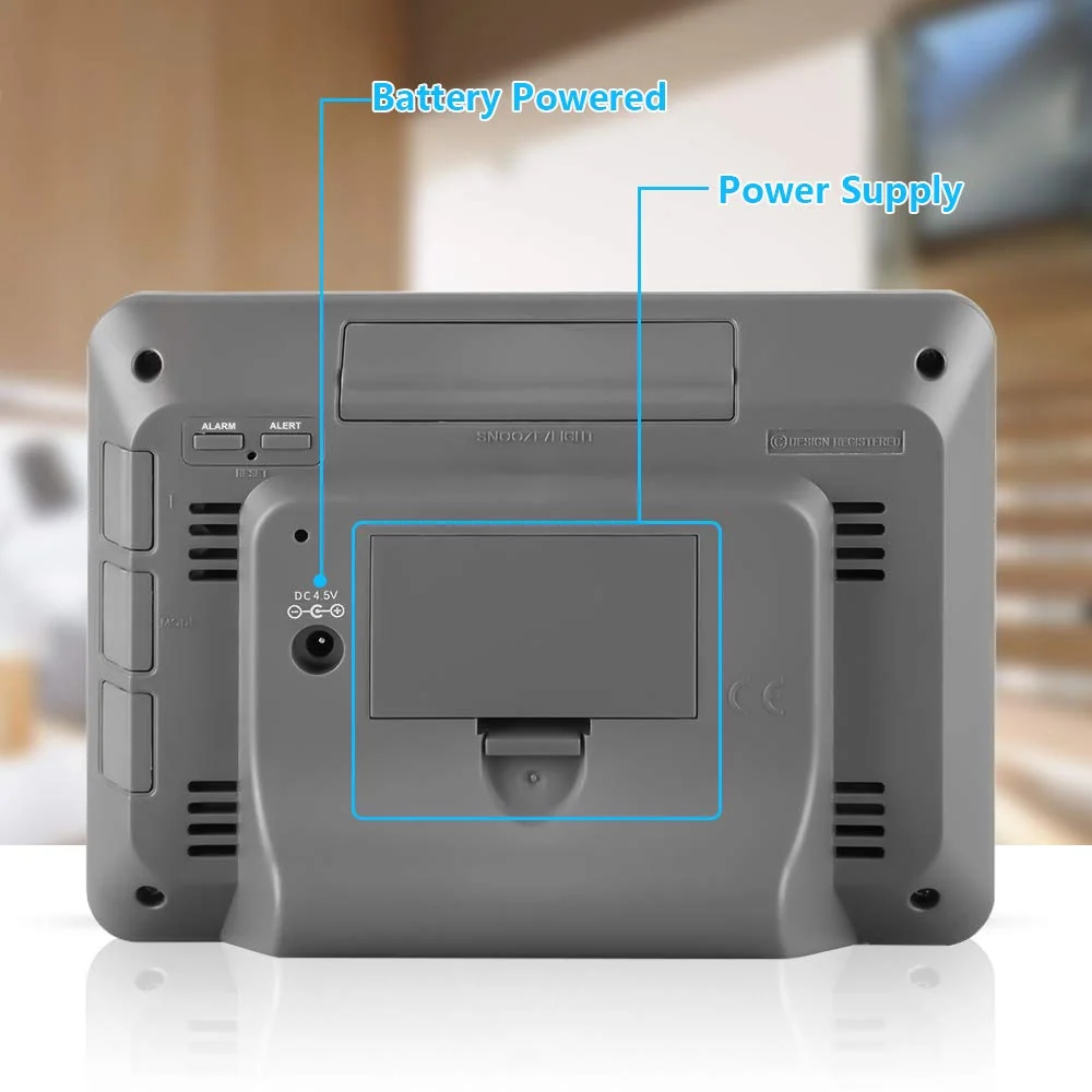 UFLIZOGH Sveglia meteorologica Digitale con sensore Esterno Interno Wireless...
