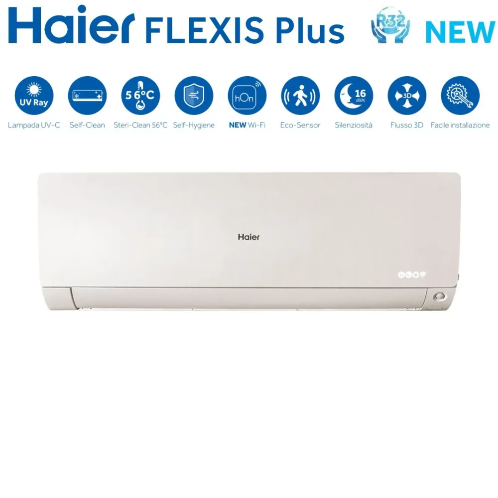 Unità Interna Parete Haier serie FLEXIS PLUS WHITE 15000 Btu AS42S2SF1FA-MW3 R-32 Wi-Fi Integrato Colore Bianco