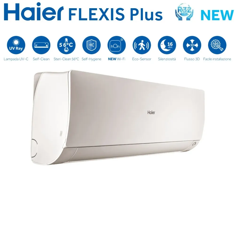 Unità Interna Parete Haier serie FLEXIS PLUS WHITE 15000 Btu AS42S2SF1FA-MW3 R-32 Wi-Fi Integrato Colore Bianco