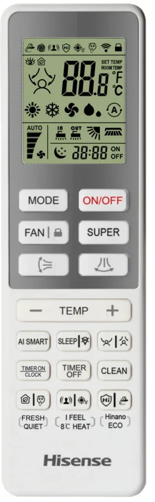 Unità Interna Parete Hisense Modello Energy Pro X da 12000 BTU QH35XV3AG Colore Bianco Wi-Fi Integrato