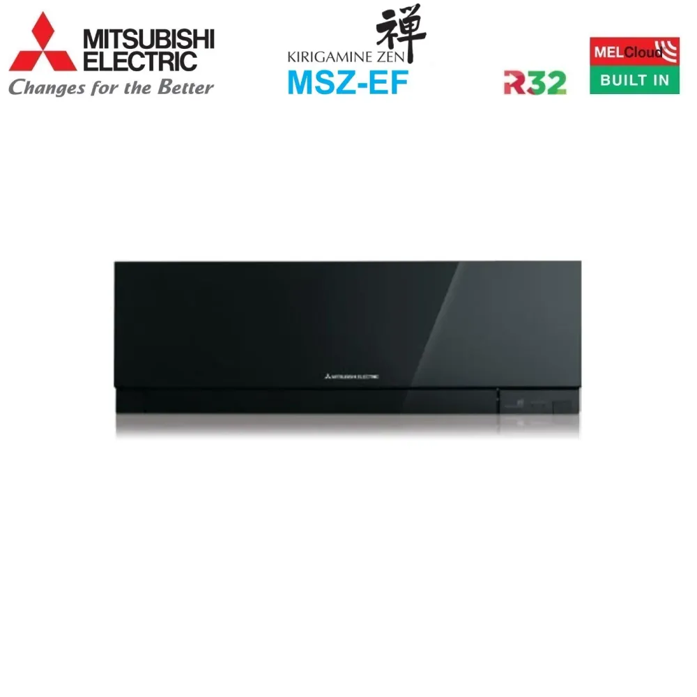 Unità Interna Parete Mitsubishi Electric Kirigamine Zen Black 9000 Btu MSZ-EF25VGKB R-32 Wi-Fi Integrato