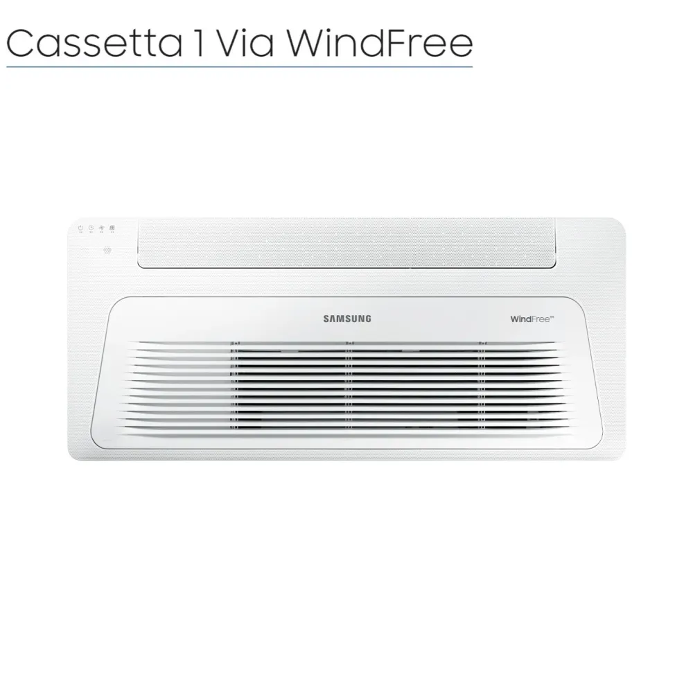 Unità Interna Samsung Cassetta WindFree 1 Via Slim 9000 Btu AJ026TN1DKG R-32 Wi-Fi Optional con Pannello Incluso