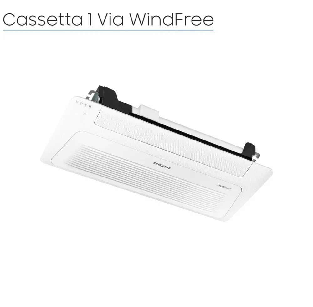 Unità Interna Samsung Cassetta WindFree 1 Via Slim 12000 Btu AJ035TN1DKG R-32 Wi-Fi Optional con Pannello Incluso