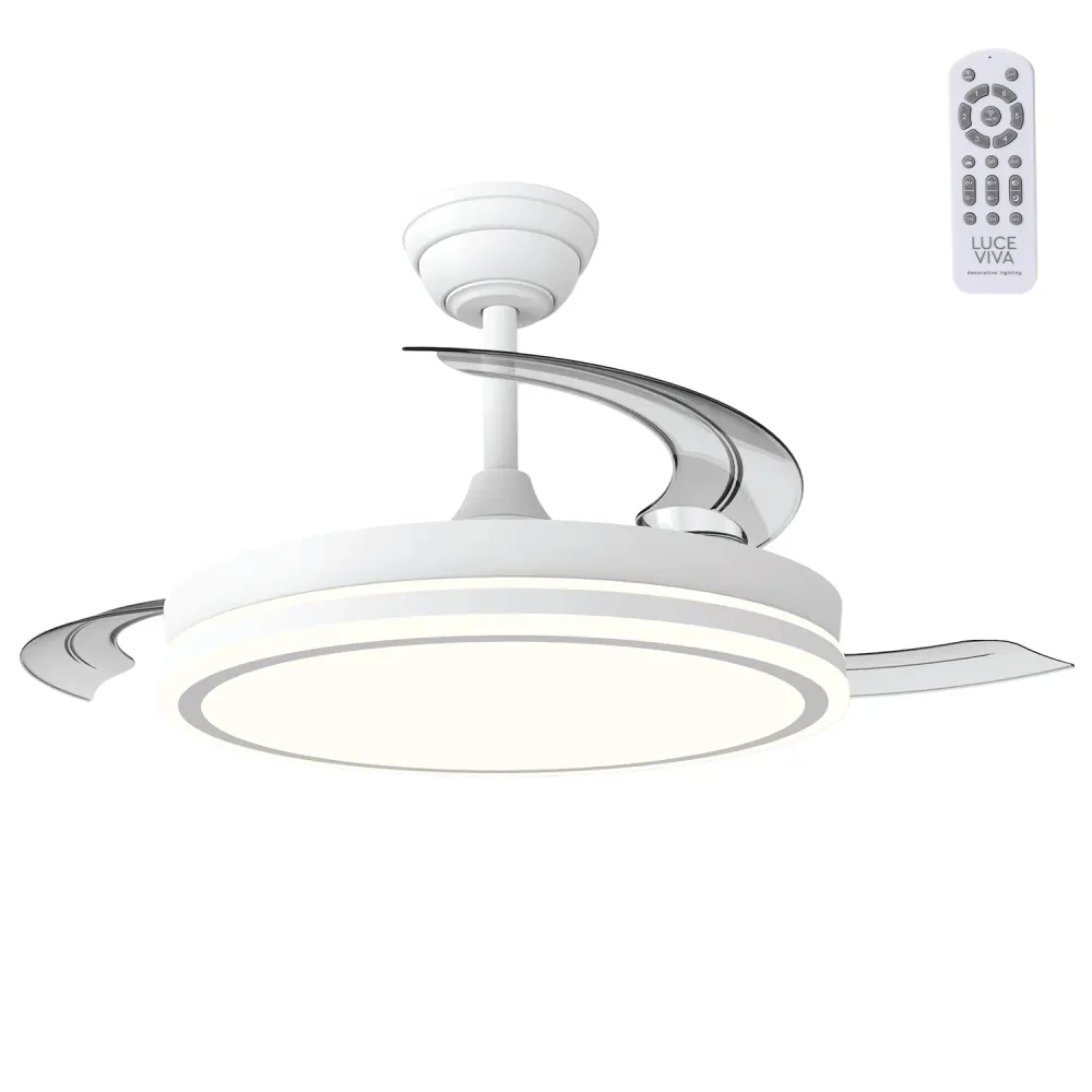 Ventilatore DC "Martina", funzione estate/inverno, 48W, bianco, 3 pale, 5040 lm, 3500-4000-6500 K, telecomando e timer