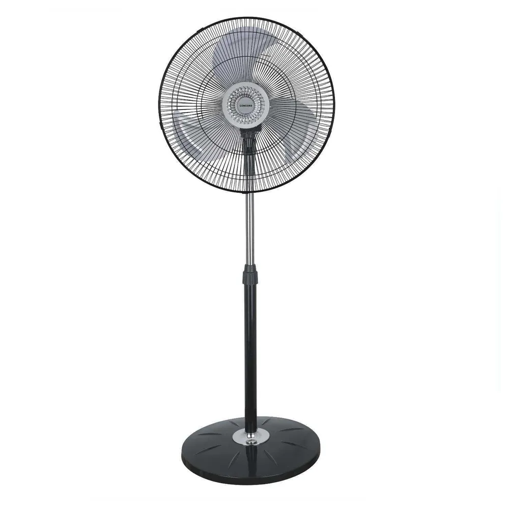 Ventilatore Piantana Pala Cm 45 Ferro Tornado Oscillante 60 W Silenzioso Cromo Nero
