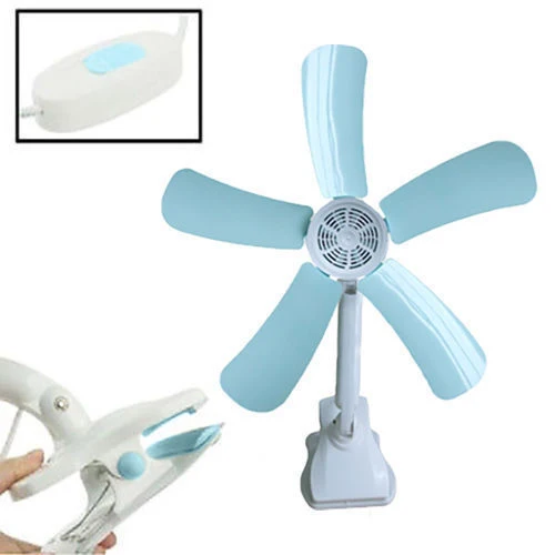 Ventilatore Pinza Da Soffitto Ufficio Tavolo Doppio Snodo 5 Pale Morsetto Clip