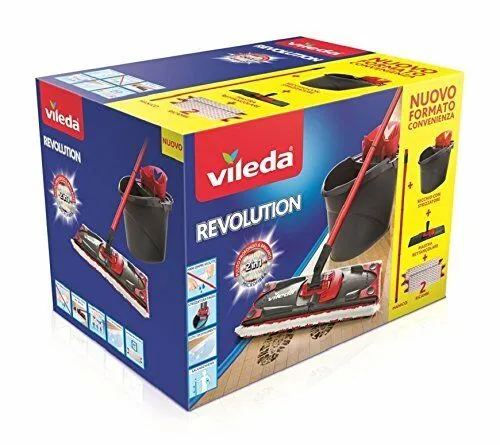 Vileda Revolution Box Sistema Lavapavimenti 2 1 Set con Strizzatore e Secchio