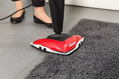 Vileda Steam Scopa Vapore con 2 Panni Microfibra, Filo di 6 m, per Pavimenti, per Parquet, per Tappeti, 1550 W, 0.4 Litri,...