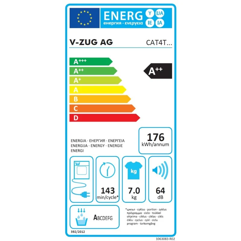 V-Zug Tumble Essiccatore 7 kg Combbiadora Dry L V4000 Dualdry
