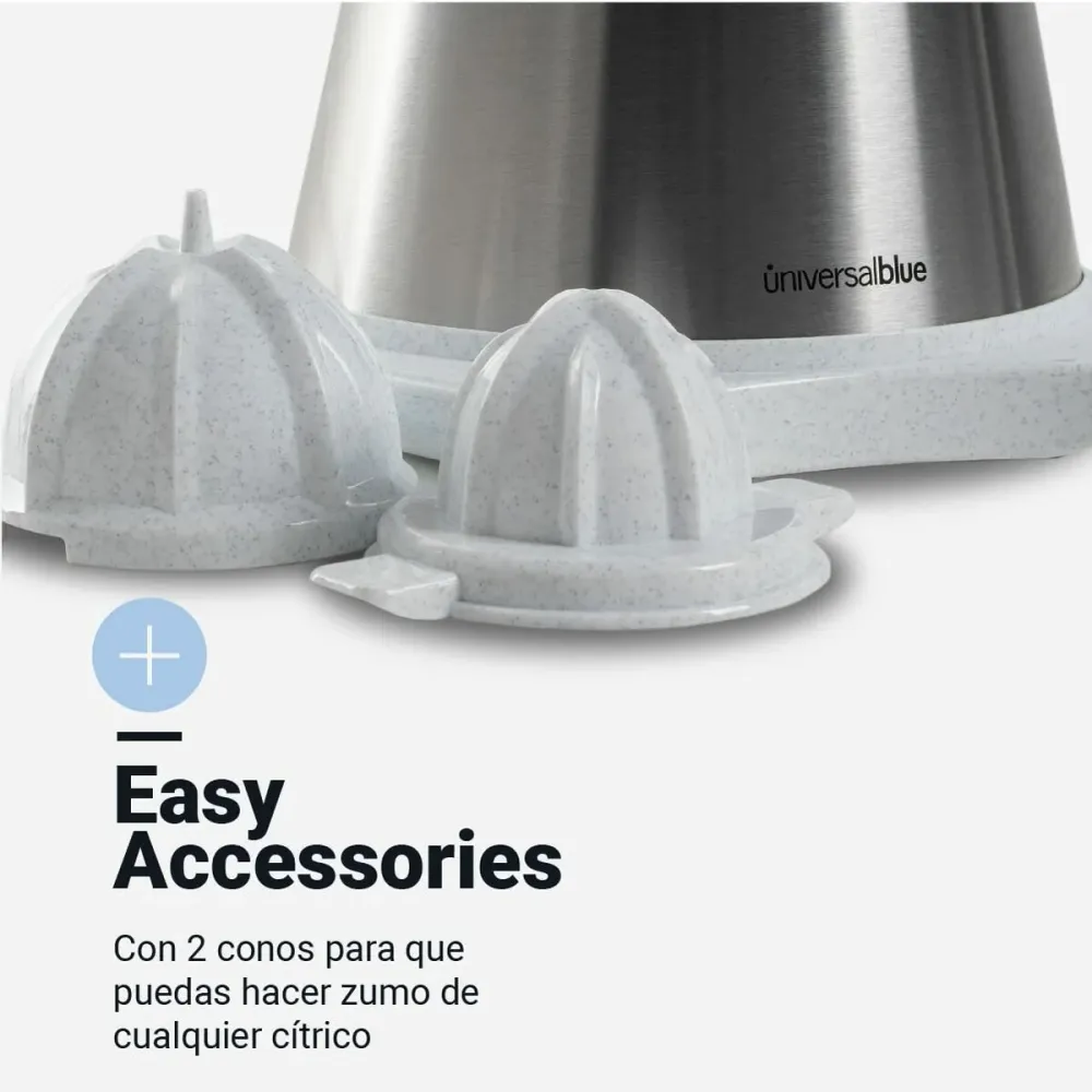 Spremiagrumi Elettrico Compatibile Blue JUICY Bianco Acciaio 300 W