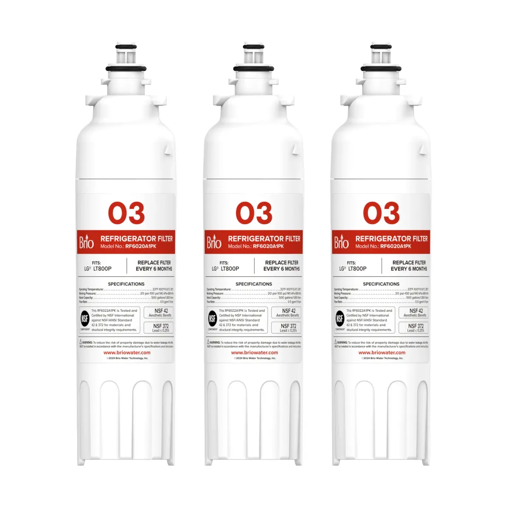 Brio 602OA Refrigerator Filters set di 3 - LG LT800P, ADQ73613401, Kenmore 9490, 46-9490, 469490