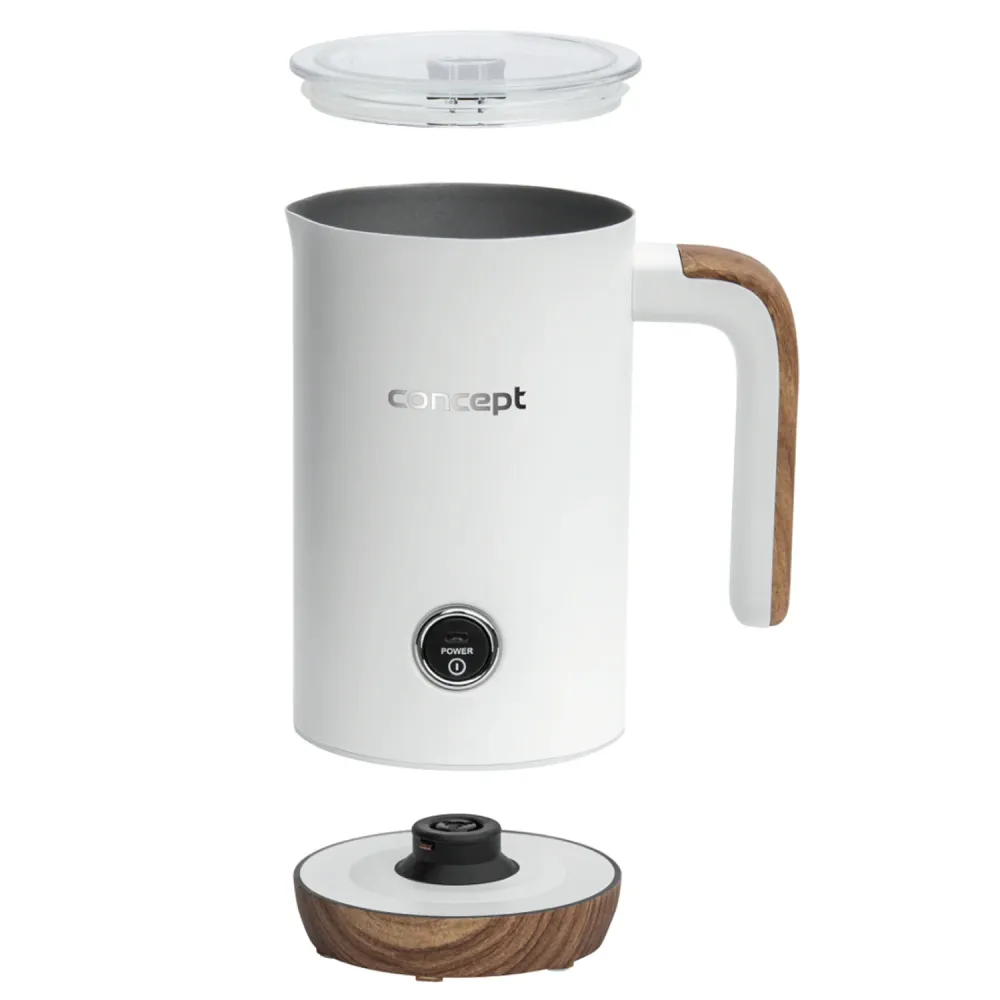 Concept Nordic NM4101 Milk Frother 500W White Latte Cappuccino Frappe Hot Chocolate 3 Modes Stainless Di acciaio