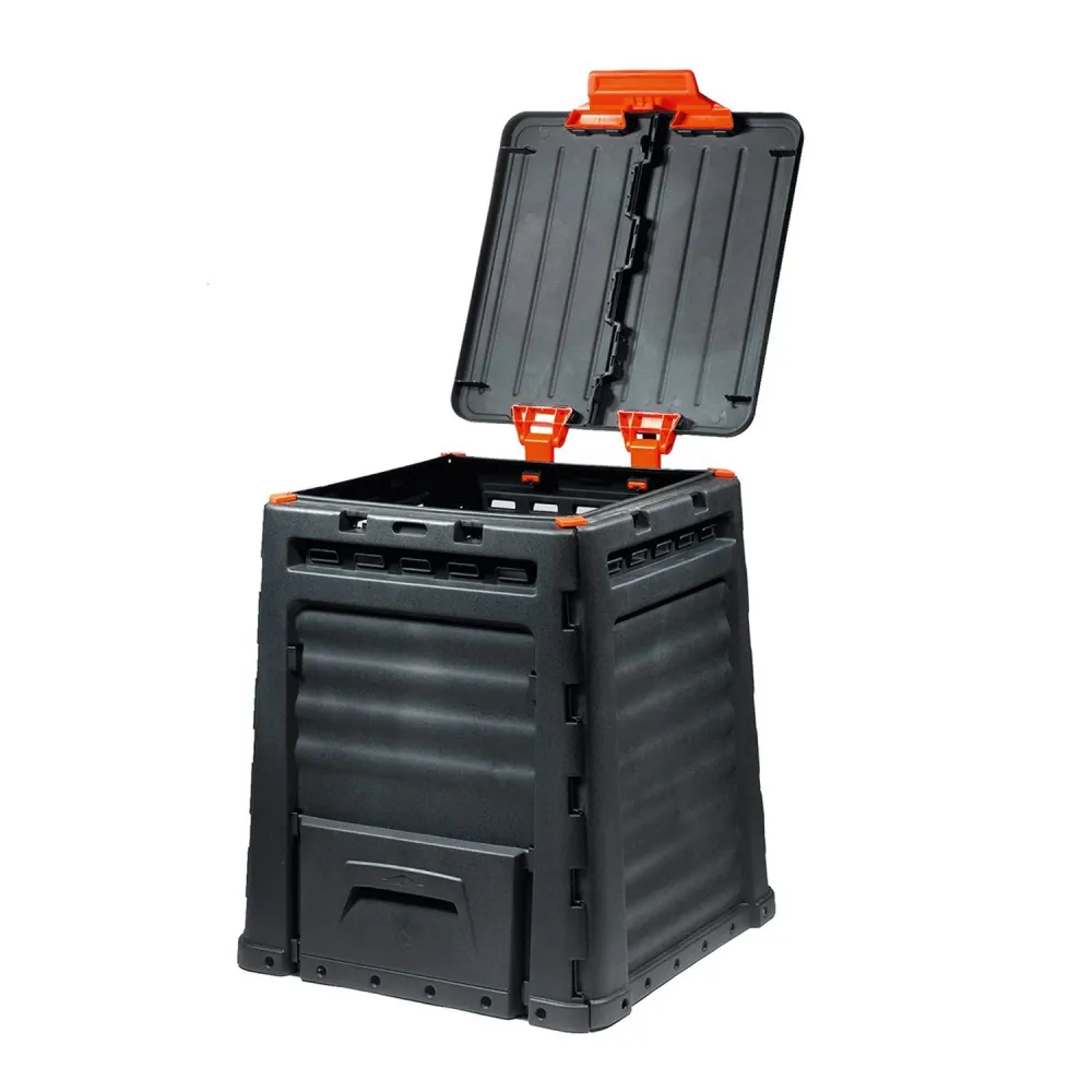 Certificato Classe ++ Composteriera Keter Eco Composter 320L Flaps per estrarre il compost da due lati