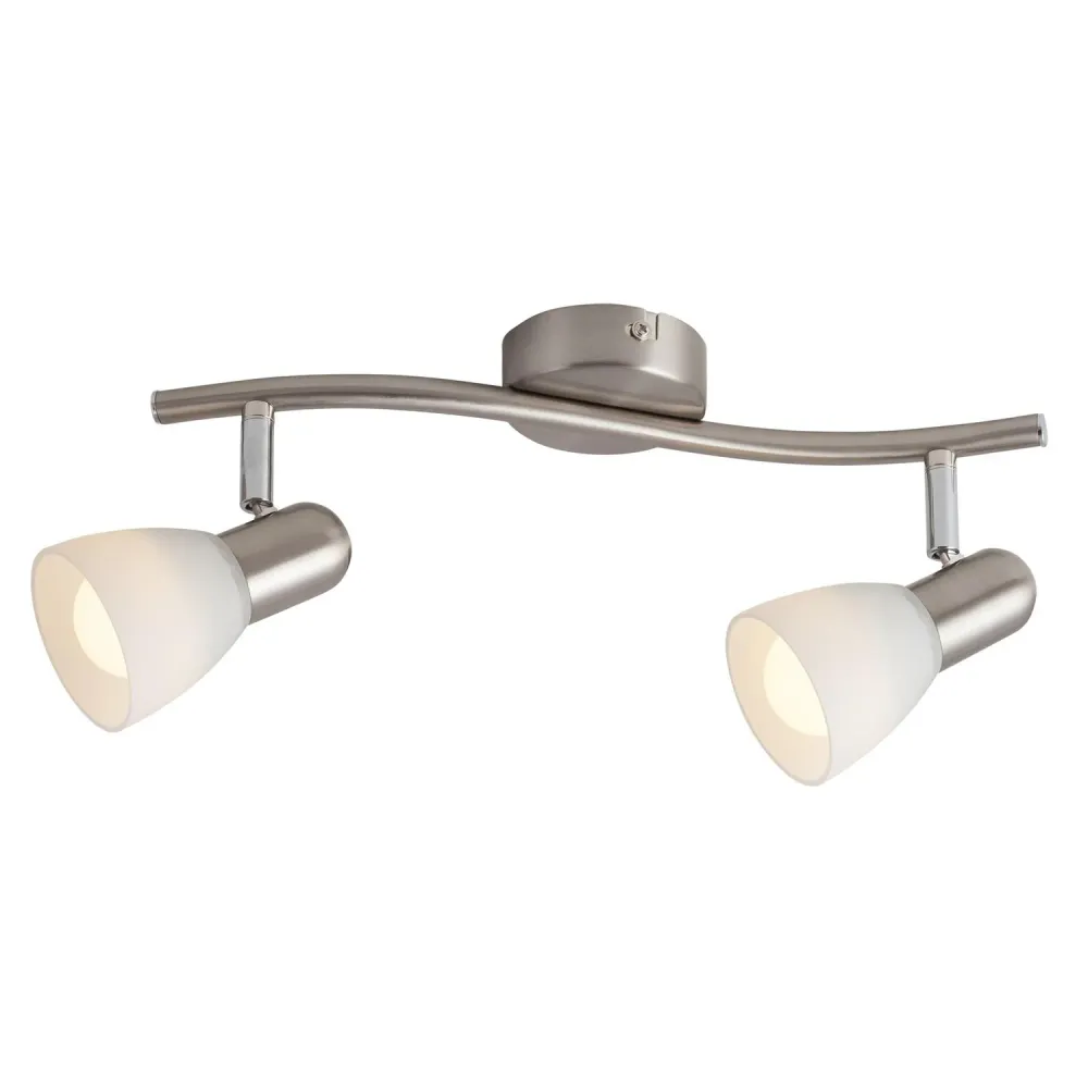Classic Double Ceiling Lamp Adjustable Direction IP20 2x 40W 2x E14 Sturdy Cristallo Steel