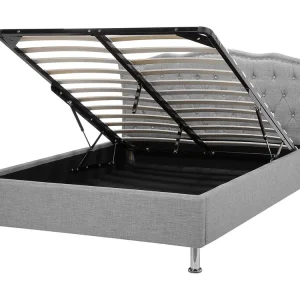 Fabric EU Doppio Size Ottoman Bed Grey METZ | Consegna e Installazione Incluse