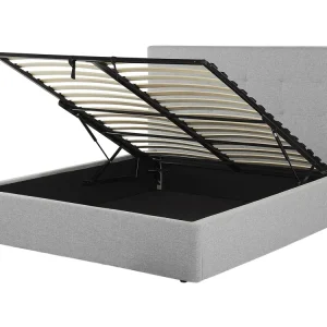 Fabric EU Duplice Size Ottoman Bed Grey LORIENT | Consegna e Installazione Incluse