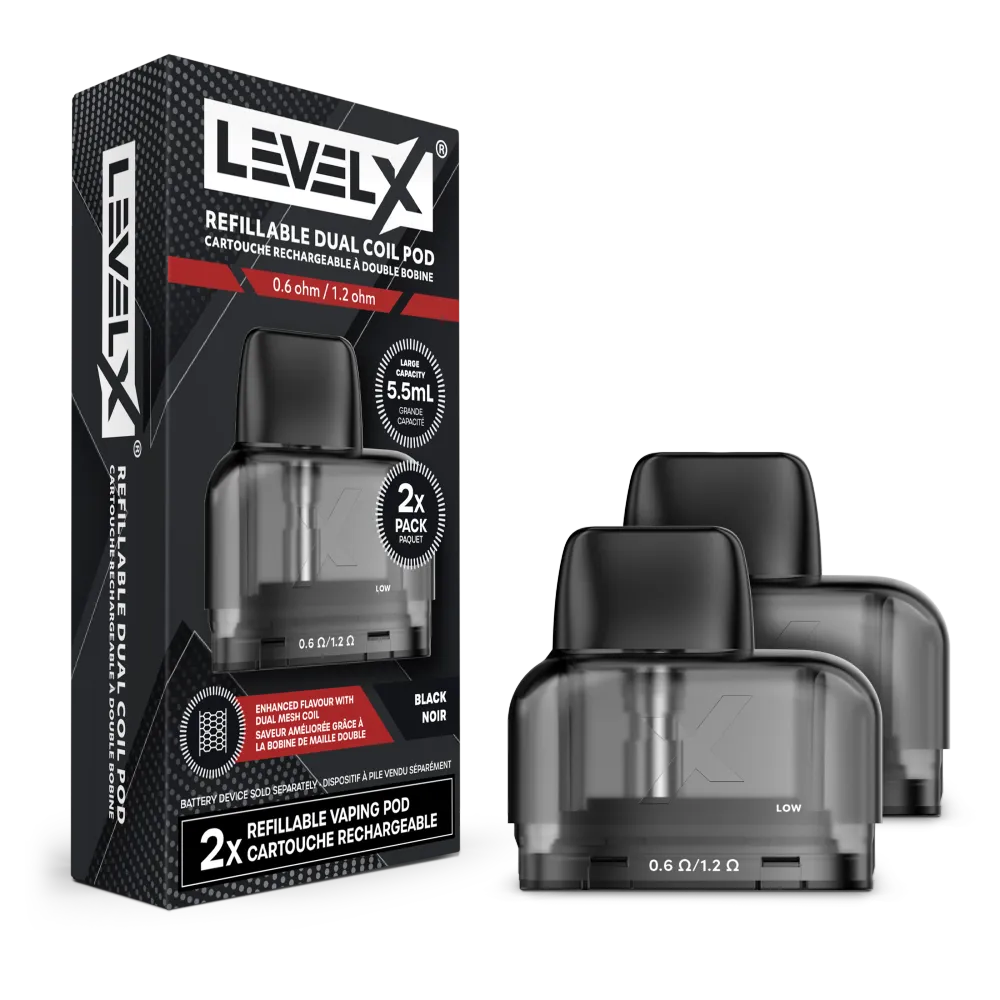 Level X Refillable Duale Coil Pod 5.5mL (2 Pack) con Display Digitale