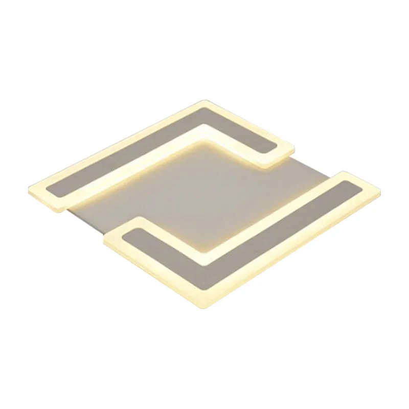 Plafoniera doppia 7 forme Lampada da incasso LED bianca acrilico stile lineare con luce calda/bianca