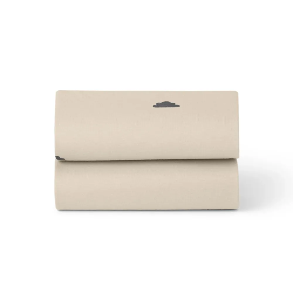 Snuz Bassinet 2 Pack Fitted Sheets - Sand Cloud con 3 Anni di Garanzia