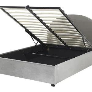 Velvet EU Double Size Ottoman Bed Grey VAUCLUSE
