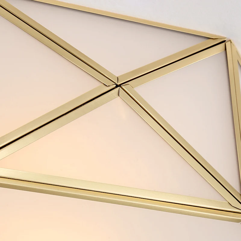 Elettrico Multifunzione Plafoniera da incasso con finitura dorata, minimalismo, vetro bianco, illuminazione geometrica da...