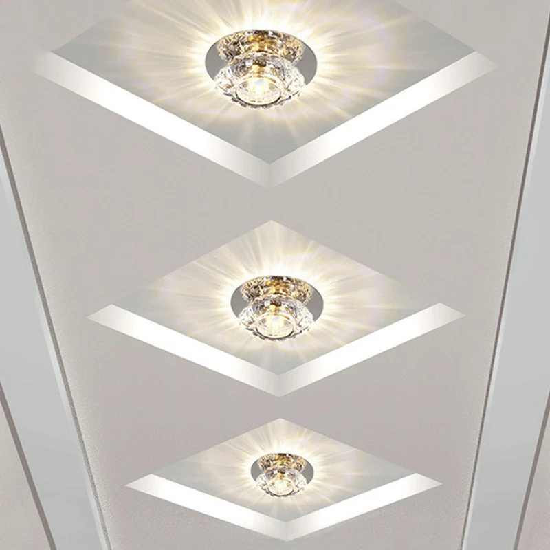 Lampada da incasso LED rotonda compatto da incasso soffitto semplice cristallo trasparente con 12 Funzioni
