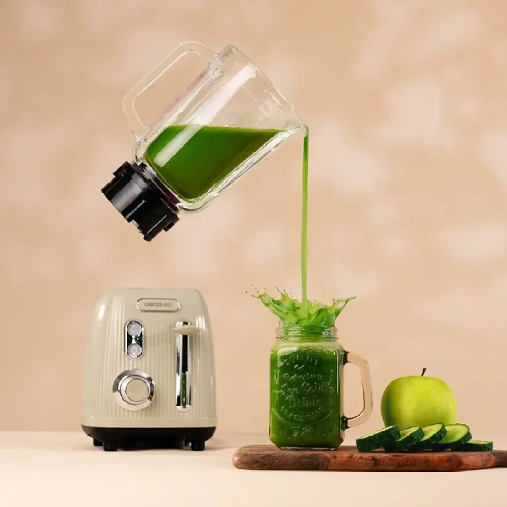 Frullatore Cecotec Power Nero puro Titanium RetroGreen Verde